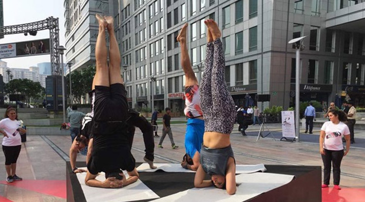 Celebration Of Yoga Day At Reebok Cyber Hub June 21 2017